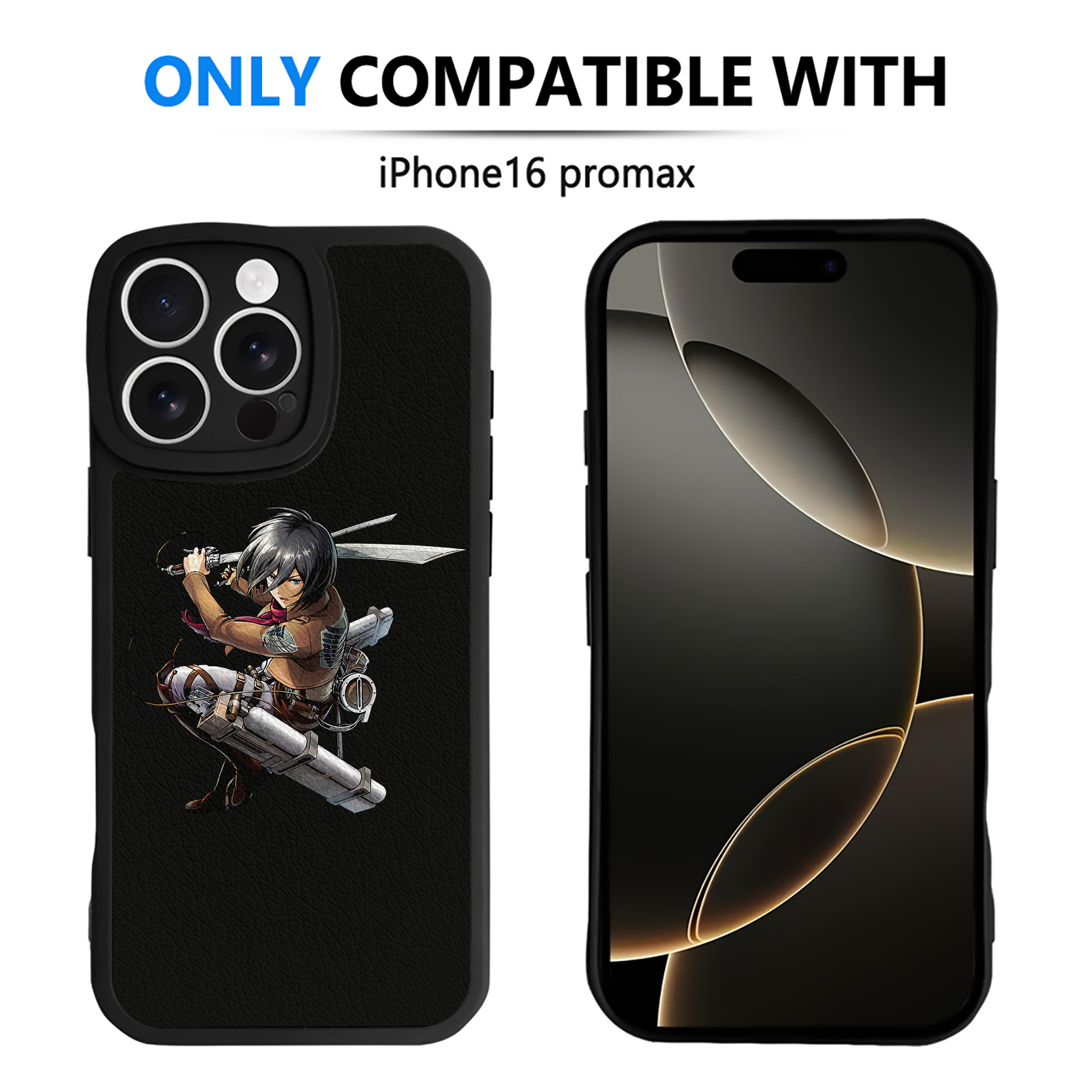 （画像用） 進撃の巨人 ミカサ·アッカーマン Attack on Titan Mikasa Ackerman 【iPhone 16シリーズ対応】シリコンスマホケース（レザー調） 材質：シリコン